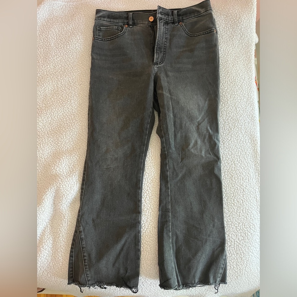 Express black/grey cropped jeans